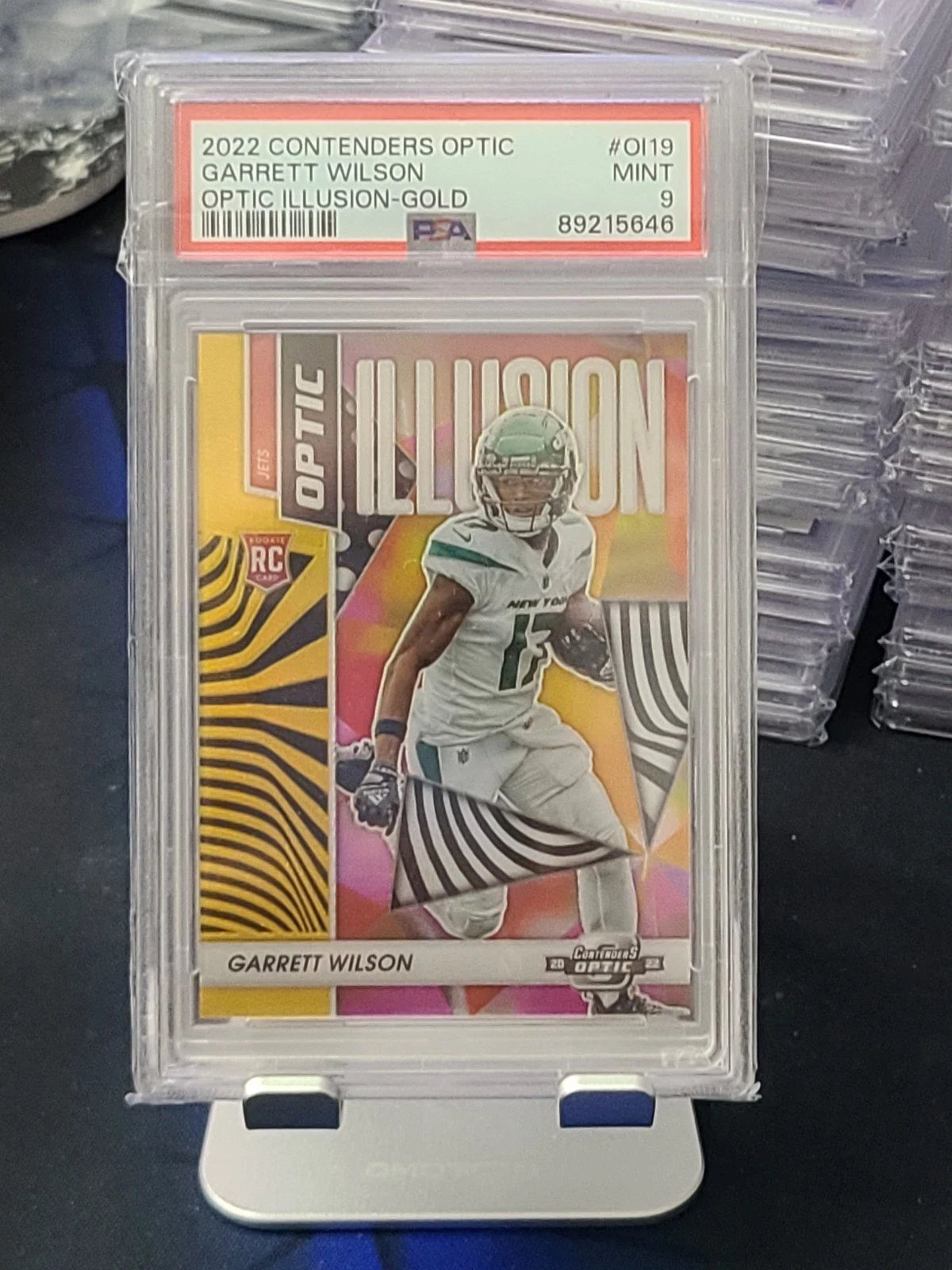 Garrett Wilson Panini Contenders Optic Optic Illusion #OI19 Gold