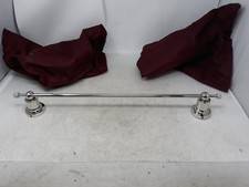 22" Chrome Towel Bar with Round Wall Mounts   Bathroom Wall-Mounted Towel Rack