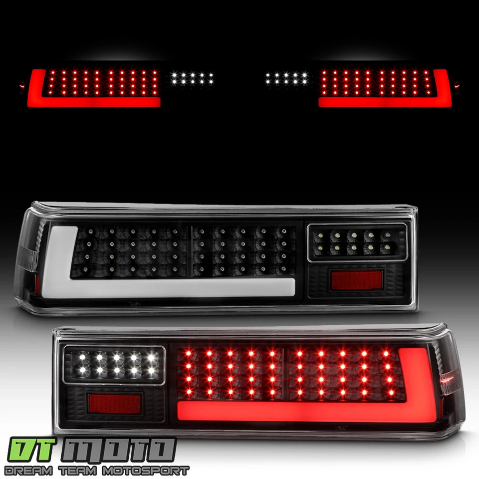 For 1987-1993 Ford Mustang Black Full LED Tail Lights w/ LED Tube Set Left+Right — 第 2/4 张图片