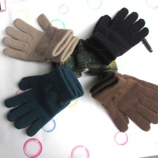 Thick Warm Knitted Full Finger Gloves Unisex Solid Color Woolen Gloves Simple