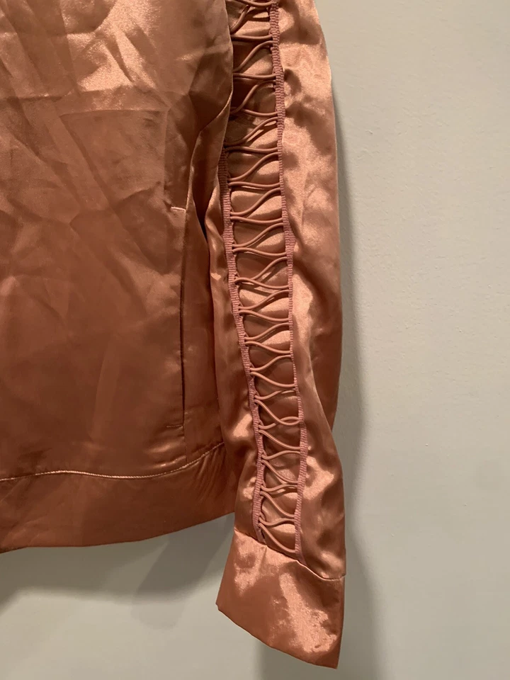 Chaqueta Puma De Colección Para Mujer Talla S Brillante Rosa Bronce Manga e Inserciones para el Hombro Foto 2 de 4