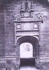 Doorway, Archbishop's Palace, Sens, France, Magic Lantern Glass Slide
