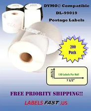 200 Rolls Adhesive Labeling 450 Twin Turbo PayPal Dymo® Compatible Labels 99019