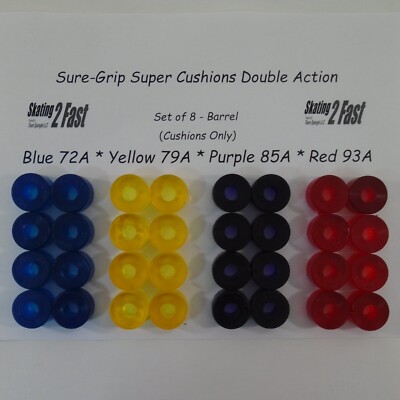 Sure-Grip Replacement Double Action Set of 8 Barrel Super Cushions Skate Parts