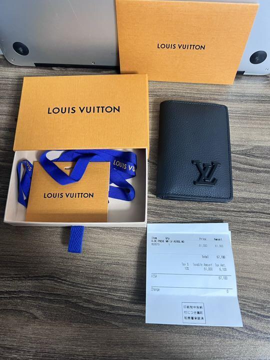 LOUIS VUITTON Pocket Organizer LV Aerogram Black M69979 with Box s l1200
