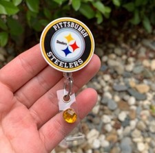 Pittsburgh Steelers Football Badge Holder Retractable Reel ID/Nurse badge