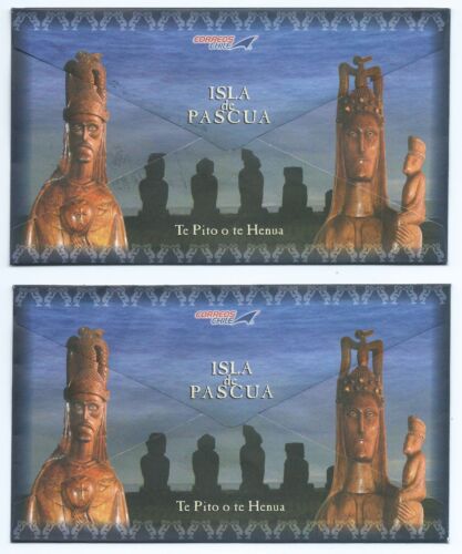 CHILE 2008 Isla de Pascua Easter Island Ile de Paque Moai Te Pito o te Henua FDC - Picture 2 of 2