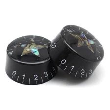 4x Abalone Star Guitar Knobs Push-in Volume Amplifier Audio Control Knobs Black