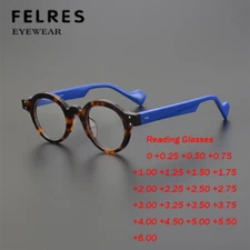 Men Women Round Blue Light Blocking Reading Glasses Clear Lens Fashion Glasses