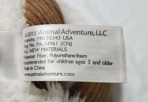 Animal Adventure Grad Plush Puppy Dog Stuffed Animal White and Brown - Picture 6 of 7