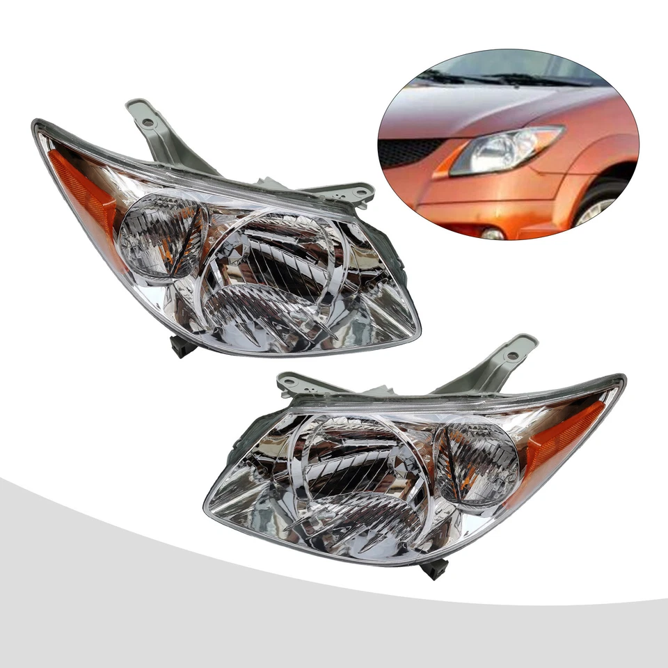Pair Left & Right For 2005-2008 Pontiac Vibe Wagon Headlamps Assembly Headlights - Image 3 of 4