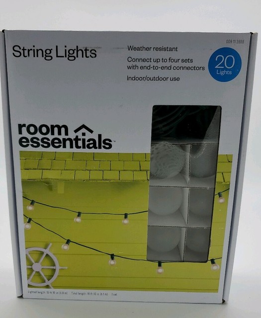 Room Essentials String Lights 20 Frosted White Bulbs