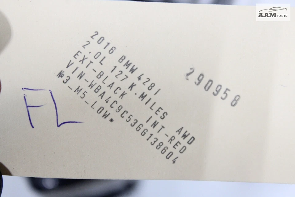 BMW 428i F36 Gran Coupé 2015-2016 puerta delantera izquierda lado del conductor ventana cristal OEM Foto 4 de 4