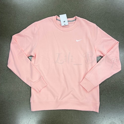 Nike Herren Club French Terry Rundhalsausschnitt Oberteil Sweatshirt 637902-686 Rosa Neu mit Etikett Größe L