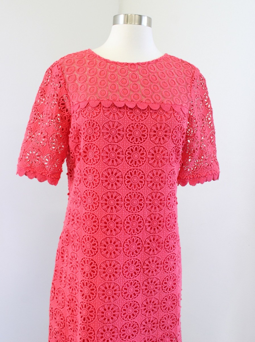 knee length dresses for ladies Tie Neck Tier Dress-Poppy Red main image 1