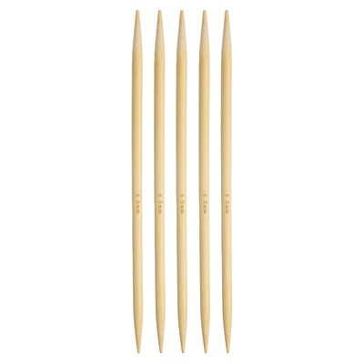5 Stück Bambus Stricknadeln Doppelspitz US 10 (6 mm) 7,9 Zoll (20 cm) Gelb
