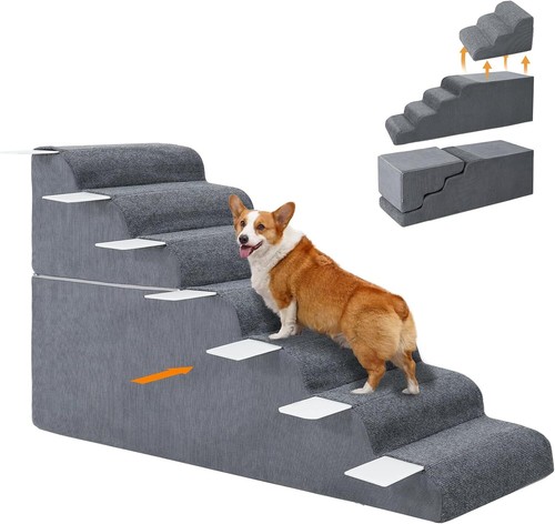 Hunderampe Faltbar – 2-in-1 Als Treppe & Fußhocker, 30x30x35 Cm, Rutschfest – Hilft Hunden Aufs Sofa Oder Bett