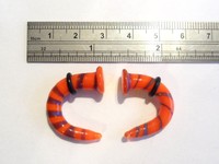 Pair Tornado Glass Ear Plugs Tapers 4 Gauge Orange Pair Tornado Glass Ear Plugs Tapers 4 Gauge Orange
