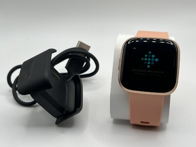 Fitbit Versa 2 Activity Tracker Copper Rose/Peach Smart Watch FB507, Small