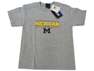 NEW Michigan Wolverines KIDS YOUTH Sizes XS-S (2/4-6/8) Gray Shirt