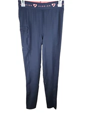 Aubrion Equestrian Pants Women Sz 6 Black Pull On Nylon Stretch Horse Riding