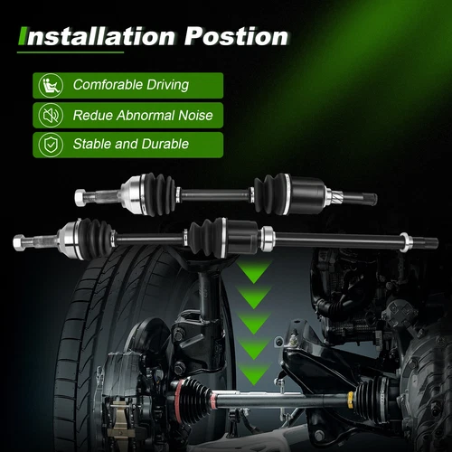 Front CV Axle Shaft Pair 2 for 2008-2013 Nissan Rogue 2014-2015 Rogue Select AWD - Picture 6 of 8