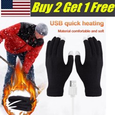 Electric Heating Gloves Winter Warm USB Rechargeable Touchscreen Hand Warmer US