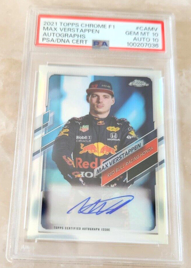 2021 Topps Chrome F1 Formula 1 PSA 10 MAX VERSTAPPEN Silver Refractor Auto POP 5