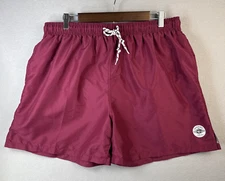 Panama Jack Lined Swim Trunks Mens XXL Burgundy Pockets Vacation Beach Resort