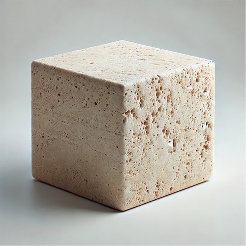 Roman Travertine Cube Table Sculpture Home Decor Interior Design H 20Cm - Photo 3 sur 4
