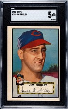1952 Topps #399 Jim Fridley SGC 5 EX, Cleveland Indians, Scarce High Number Card
