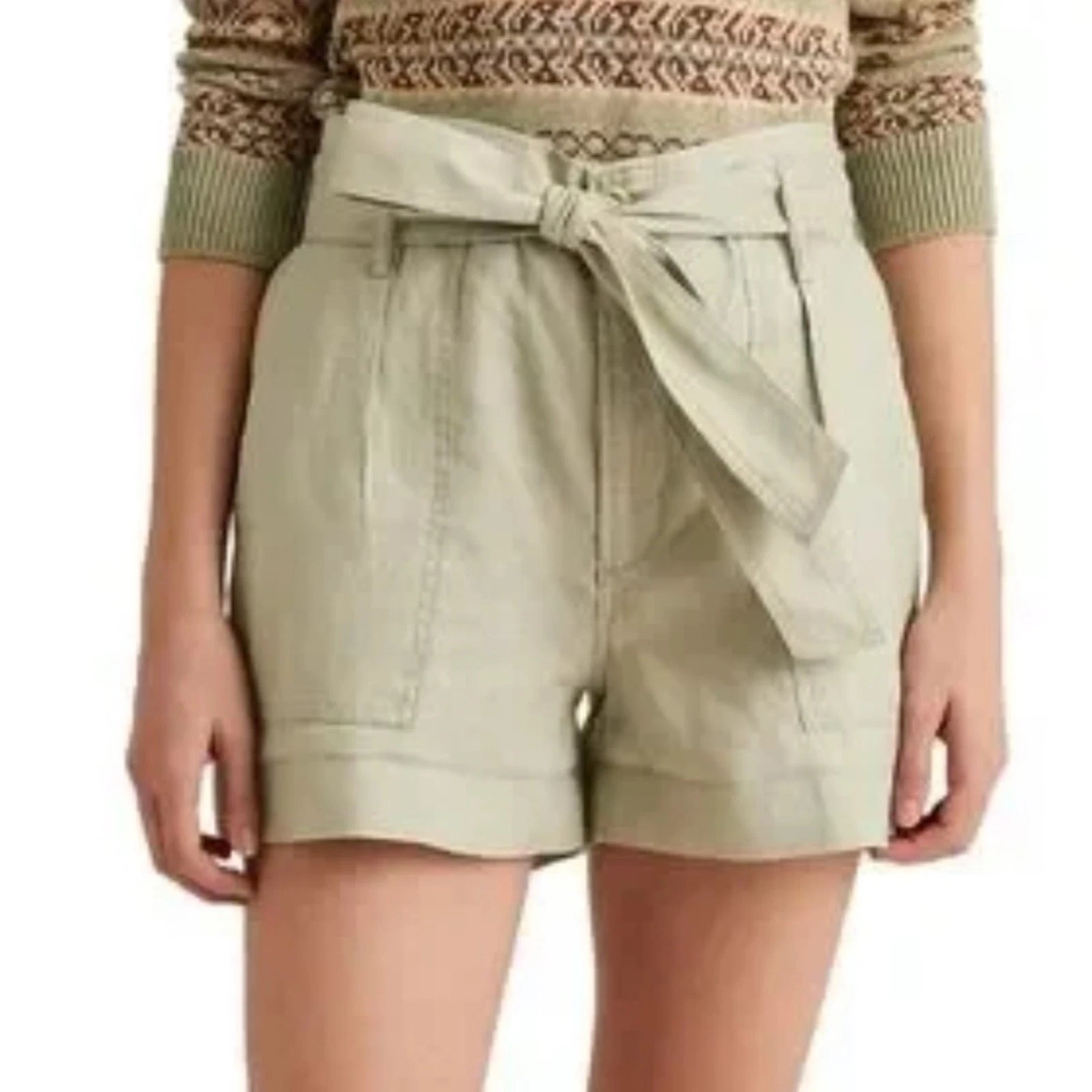 LAUREN RALPH LAUREN Pin Stripe Belted Linen Blend Shorts Size 8 …
Opens in a new window or tab