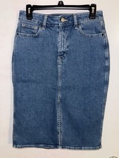 Gap Denim Midi Pencil Skirt Size 6/28 Women's Blue Jean Stretch 5 Pocket MINT