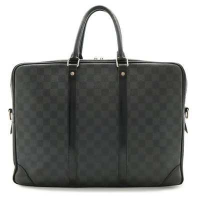 Auth Louis Vuitton Graphite Porte-Documents Voyage GM N41123 Briefcase