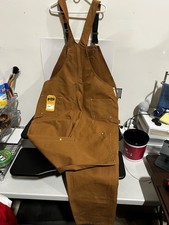 Carhartt Model 0R0037-M Loose Fit Firm Duck Bib Overalls Mens 48x32