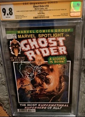 Ghost Rider #10 CGC 9.8 SS Marvel Spotlight #5 cover homage Signed 3x