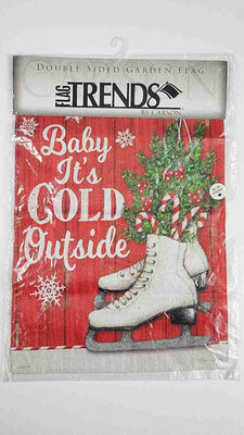 Carson Double Sided Garden Flag - ''Baby It'S Cold Outside'' - Winter Skates