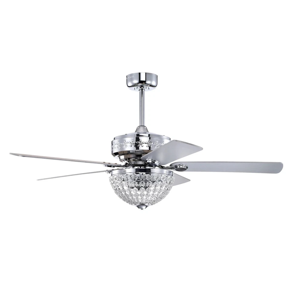 Ventilador de techo Itzel 52 pulgadas moderno acabado cromado cristal con pulido cromado N/A Foto 4 de 4