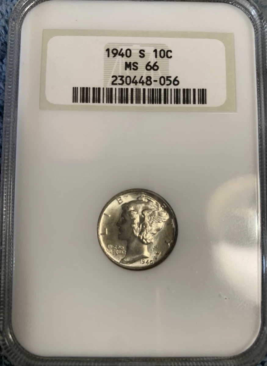 25+ MS 66 Graded 1940 Year Mercury Dimes (1916-1945) for sale