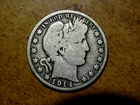 1914 BARBER SILVER HALF DOLLAR ~ VG ~NICE COIN~ B29