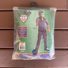 DC Comics The Joker Child Costume Large Size 12-14 Rubies Halloween WITH WIG