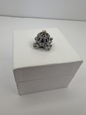 Authentic Pandora 2-Tone Charm,  Disney Cinderella Pumpkin Coach 925 Silver 