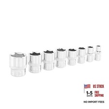 25445 38 Socket Set 8-pc Socket Set 6 Point Sockets Removes Rounded Metric