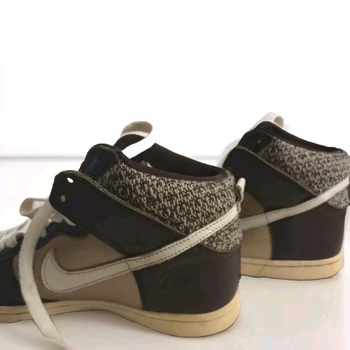 Nike Sneakers Shoes Womens Sz 7 Gold Brown Dunk High 2007 Leather Athletic Retro - Picture 17 of 17