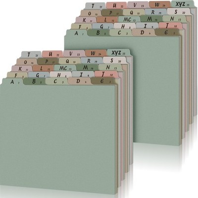Best Noveread 2 Set 50 Pcs Alphabet File Dividers A-z Top Tab Guides Set Letter