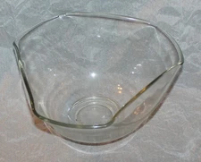 Indiana Glass Co. Clear Glass Tri-Top Chip and Dip Serving Bowl 9.25" W, 5" H