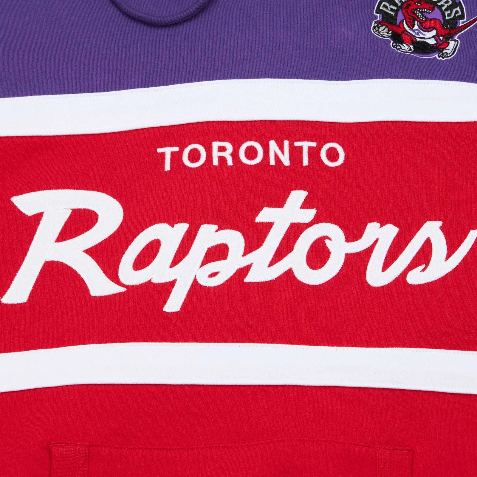 Men's Toronto Raptors Mitchell & Ness Red/Purple Head Coach Pullover Hoodie