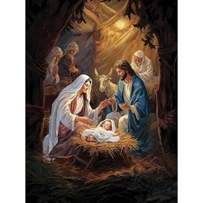 Nativity Scene Paint by Number Kit for Adults DIY Canvas Oil Painting Wall Art