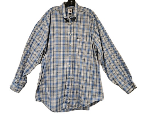 Façonnable, Faconnable France Mens Vintage Long Sleeve Blue/White Plaid Shirt Size XL -EUC-