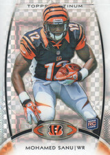 2012 Topps Platinum Xfractors #121 Mohamed Sanu RC Rookie CArd. rookie card picture